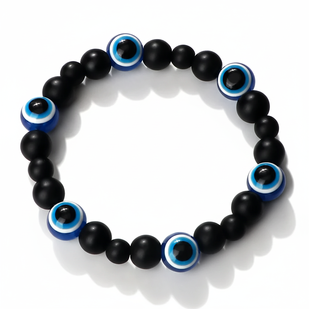 32 Styles To Choose From! Evil Eye Beaded Bracelets Natural Cat Eye Stone 6 8mm Opal Men Unisex Adjustable