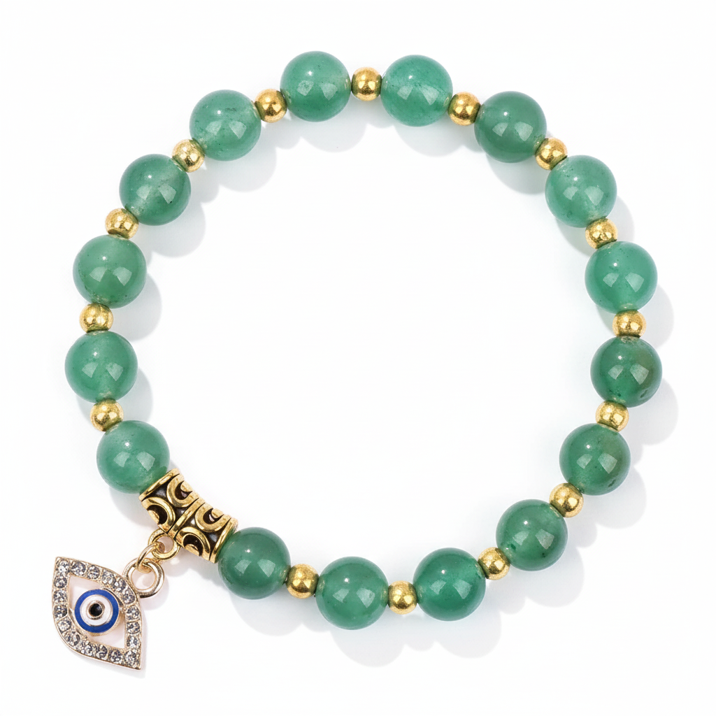 24 Color Options! 3 Size Options! Lucky Turkish Evil Eye Pendant Beads Bracelet Natural Stone With Card Charm Bangles Women