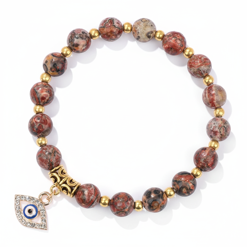 24 Color Options! 3 Size Options! Lucky Turkish Evil Eye Pendant Beads Bracelet Natural Stone With Card Charm Bangles Women