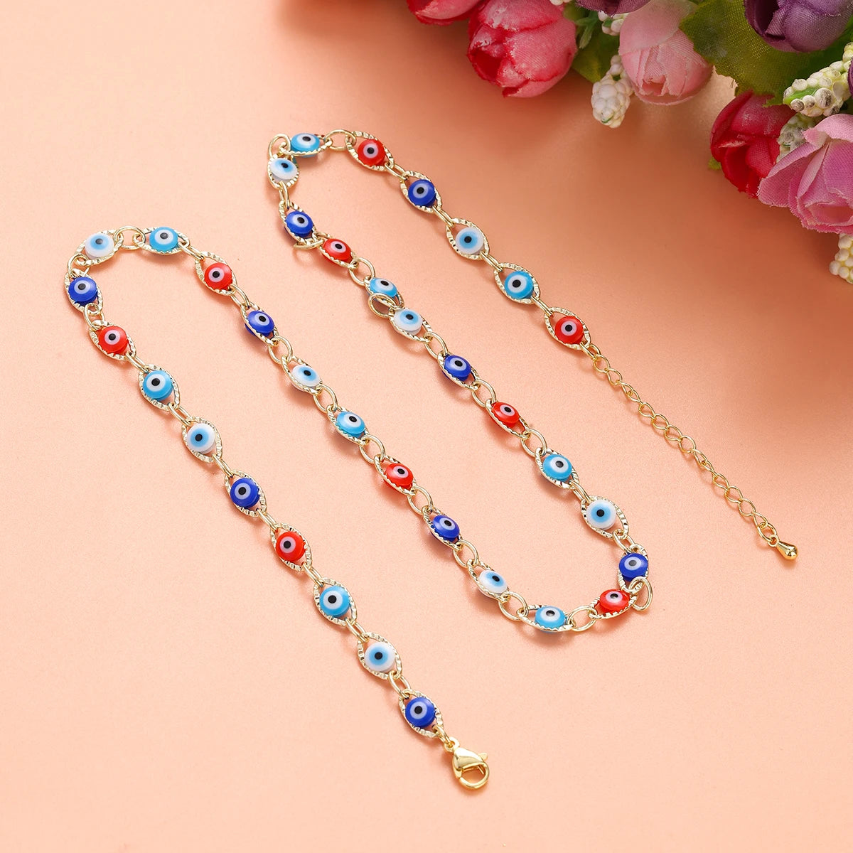 20 Styles! Blue Turkish Evil Eyes Necklace for Women Fashion Gold Color Stainless Steel Necklaces Enamel Bead Jewelry Pearl, Moon, Stars