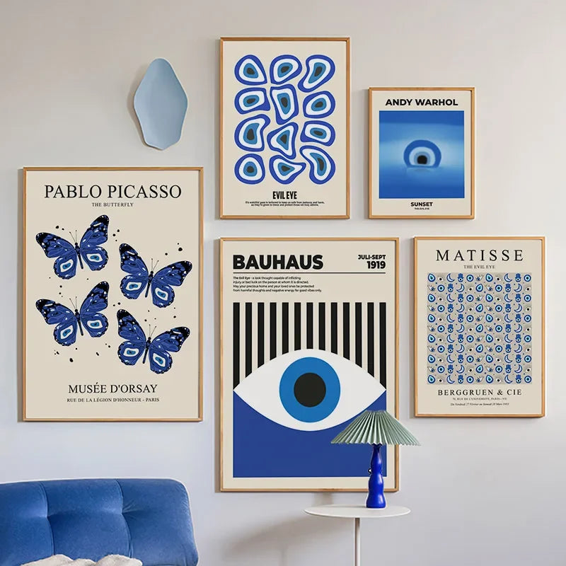 7 Styles, 11 Sizes! Evil Eye Bauhaus Yayoi Kusama Picasso Matisse Style Wall Art Canvas Print Wall Pictures