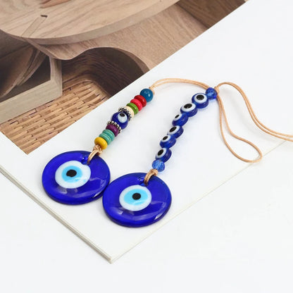 14 Style Collection! Evil Eye Braided Rope Cross Heart Tassel Wall Hanger Handmade Glass Pendant