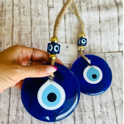 2 Sizes! Evil Eye Wall Hanging Glass Evil Eye Wall Charm Home Decor Home Gift Idea House Protection Turkish Evil Eye Gift