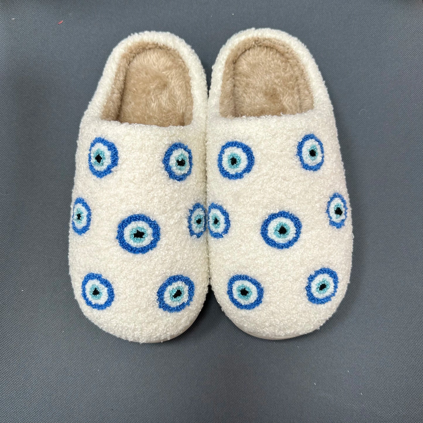 3 Styles! Evil Eye Plush Slippers Cozy Comfortable Shoes Slides