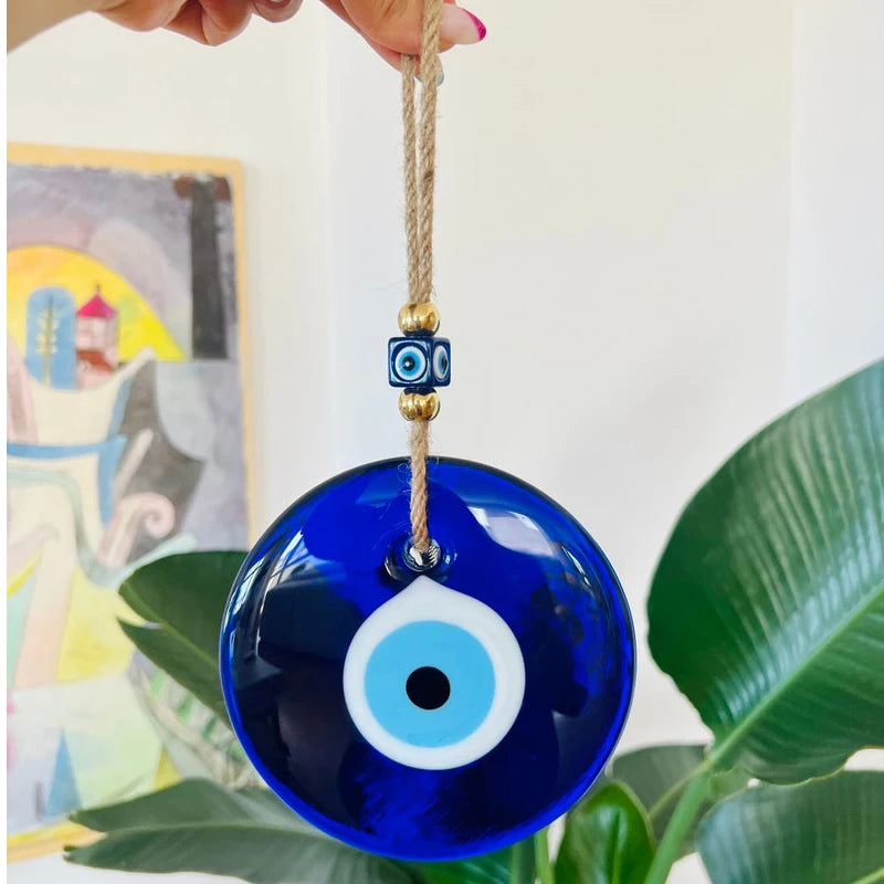 2 Sizes! Evil Eye Wall Hanging Glass Evil Eye Wall Charm Home Decor Home Gift Idea House Protection Turkish Evil Eye Gift