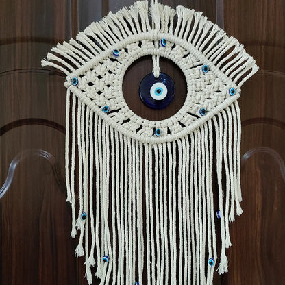 Beautiful Macrame Wall Hanging Handmade Turkish Evil Eye Pendant Home Decor Tapestry Nazar Decoration for Home Living Room Wall