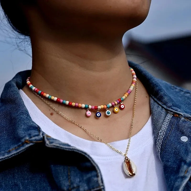 20pcs Stainless Steel Gold Color Evil Eye Beads Charms Multicolor Enamel Pendant Charm For Diy Making Necklace Bracelet Jewelry