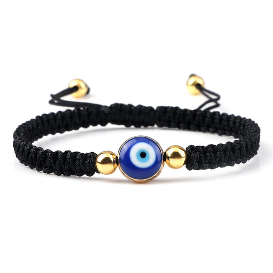 14 Colors Available! Handmade Braided Turkish Evil Eye Bracelets Unisex Lucky Rope Adjustable Bracelets Gold or Silver