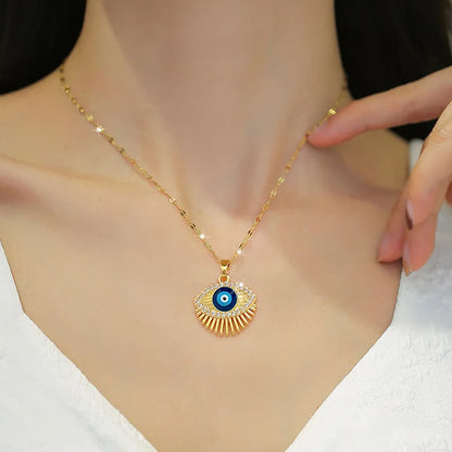 27 Style Options! Gorgeous Gold Color and Cubic Zircon Hamsa Evil Blue Eye Necklace Turkish Eye Necklace Greek Jewelry Collection Gold or Silver Color