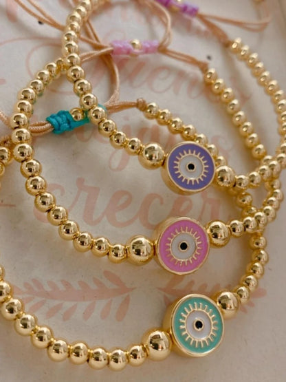 3 Colors! Kids Girls Evil Eye Bracelet Jewelry Waterproof Colorful