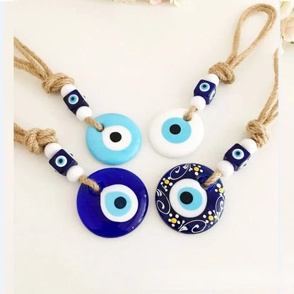 37 Style Collection! Lucky Eye Glass Blue Turkish Evil Eye Pendant Wall Hanging Multi Color Bead Handmade Decoration for Home Living Room Car