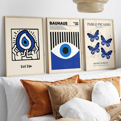 7 Styles, 11 Sizes! Evil Eye Bauhaus Yayoi Kusama Picasso Matisse Style Wall Art Canvas Print Wall Pictures