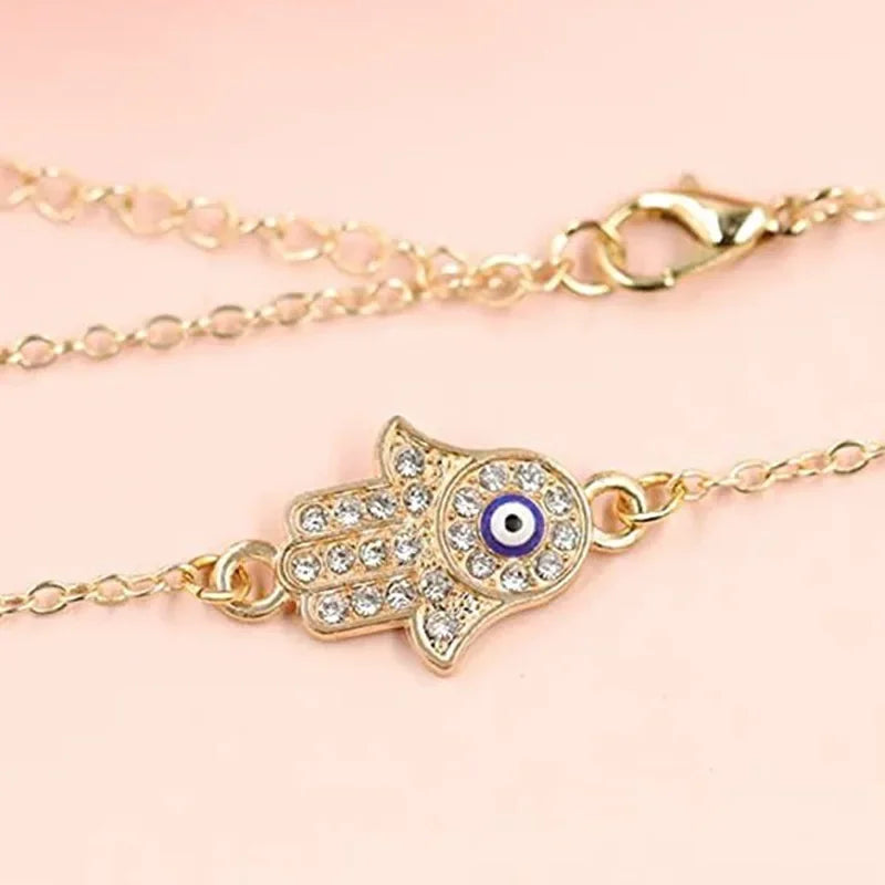 Evil Eye Hand Pendant Necklace Sets for Women Choker Necklace