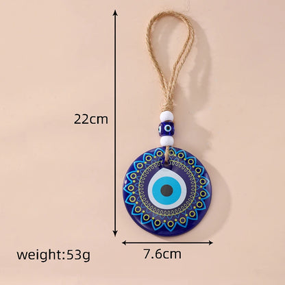 19 Styles! Round Evil Eye Handmade Daisy Flower Hemp Rope Keychains Wall Hanger