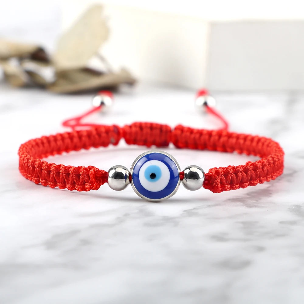 14 Colors Available! Handmade Braided Turkish Evil Eye Bracelets Unisex Lucky Rope Adjustable Bracelets Gold or Silver