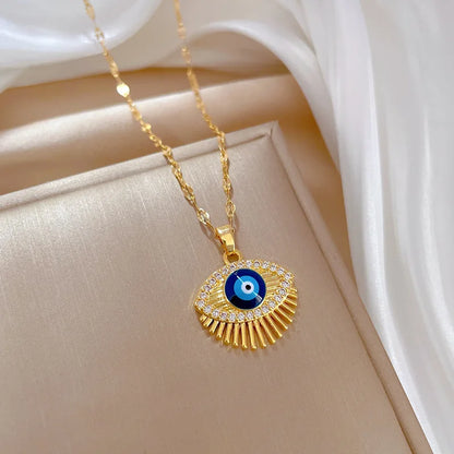 27 Style Options! Gorgeous Gold Color and Cubic Zircon Hamsa Evil Blue Eye Necklace Turkish Eye Necklace Greek Jewelry Collection Gold or Silver Color