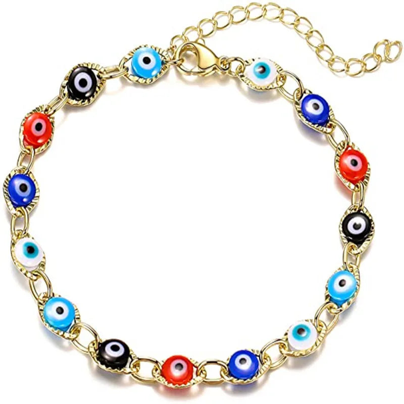 New Lucky Turkish Evil Eye Chain Bracelet For Women Men Fashion Demon Blue Eyes Bracelets&Bangle Party Jewelry Gifts Wholesales