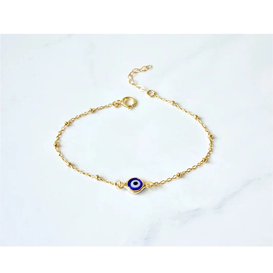 3 Styles! Simple Design Evil Eye Charm Bracelet for Women Gold Color Copper Chain Adjustable Bracelet