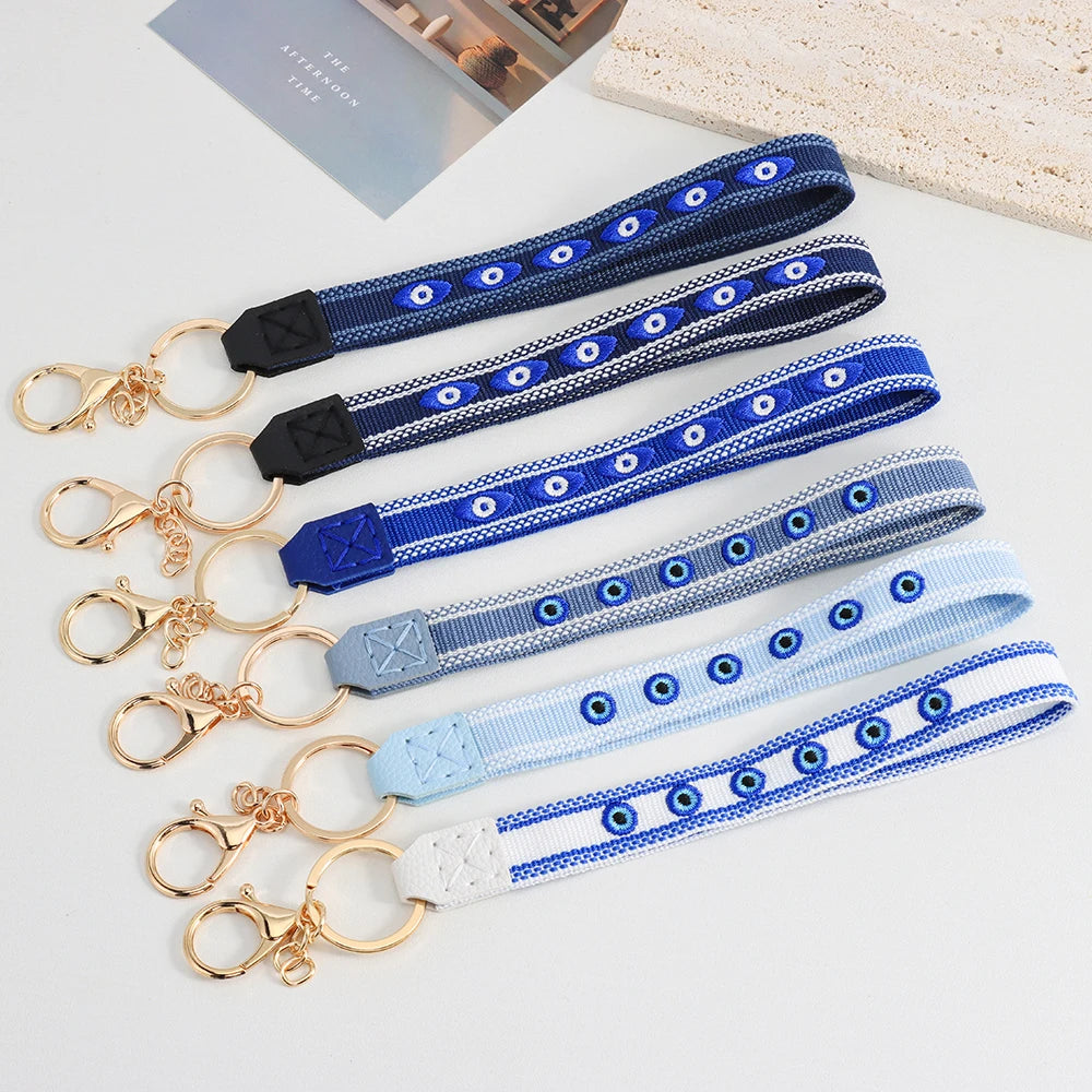 6 Colors and 2 Lengths! Evil Eye Key Chain Hand Woven Key Rings For Car Fashion Backpack Accessory Keyring Gifts