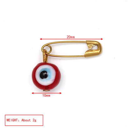 31 Styles! Evil Eye Pin Collection 3pcs/lot Colorful Turkish Evil Eye Bead Brooch Pin Gold Color Pin Alloy Charm Brooch for Women