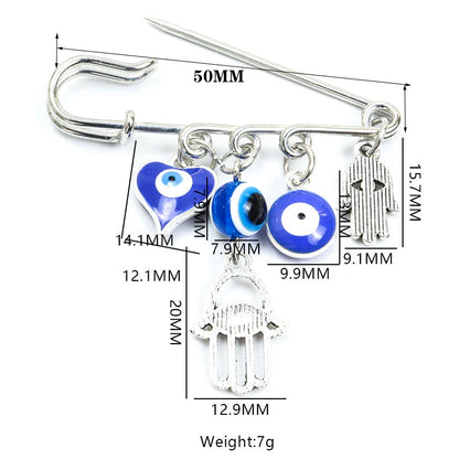 8 Styles! Silver Color Evil Eye Enamel Pins Amulet Evil Nazar Eye Charm Brooch For Women