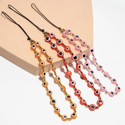 7 Colors! Evil Eye Phone Chain Resin Beads Mobile Phone Strap Colorful Mobile Phone Charm Accessory