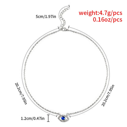 Lucky Silver or Gold Color Palm Evil Eyes Pendant Necklace for Women Micro Paved Rhinestone 1 Pc