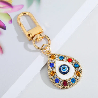 19 Style Collection! Glamorous Fashion Evil Eye Keychains Gold Silver Color Crystal Fatima Hasma Hand Charm Key Ring Accessories