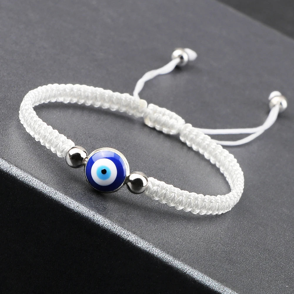 14 Colors Available! Handmade Braided Turkish Evil Eye Bracelets Unisex Lucky Rope Adjustable Bracelets Gold or Silver