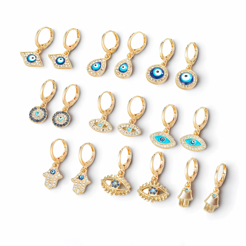 Serene Hamsa Hoop Earrings- GOLD