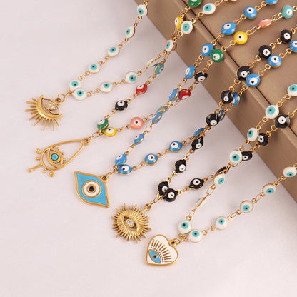 11 Style Collection! Evil Eye Necklaces for Women Pendant Gold and Color