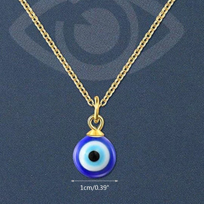 Gold or Silver Simple Dainty EVIL EYE Necklace Blue Turkish Chain