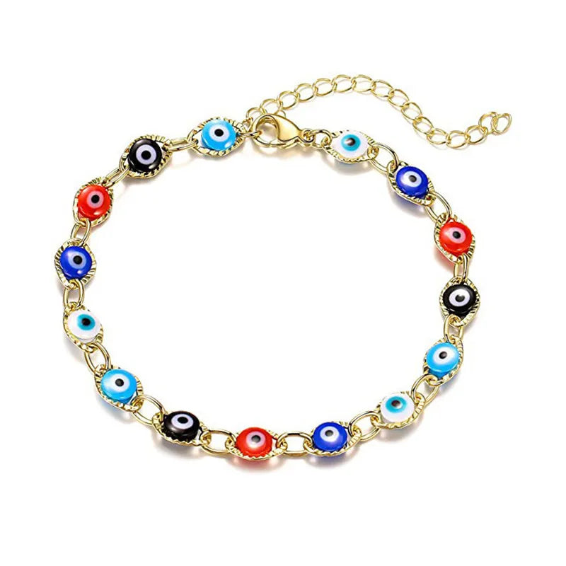 New Lucky Turkish Evil Eye Chain Bracelet For Women Men Fashion Demon Blue Eyes Bracelets&Bangle Party Jewelry Gifts Wholesales