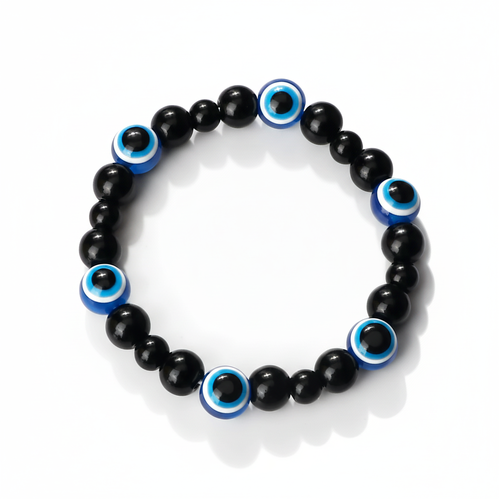 32 Styles To Choose From! Evil Eye Beaded Bracelets Natural Cat Eye Stone 6 8mm Opal Men Unisex Adjustable