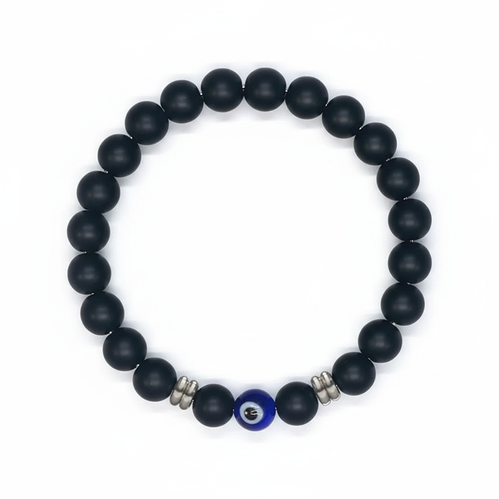 4 Colors! Unisex Natural Tiger Eye Beaded Bracelet Turkish Amulet Protection Blue Evil Eye Bracelet