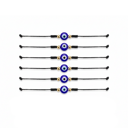 9 Color Options! 6Pcs/Set Handmade Turkish Lucky Evil Eye Bracelets Unisex 6 Pack