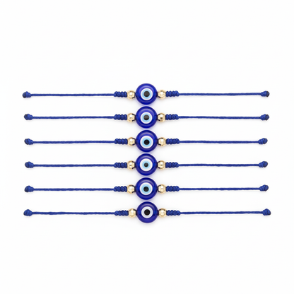 9 Color Options! 6Pcs/Set Handmade Turkish Lucky Evil Eye Bracelets Unisex 6 Pack