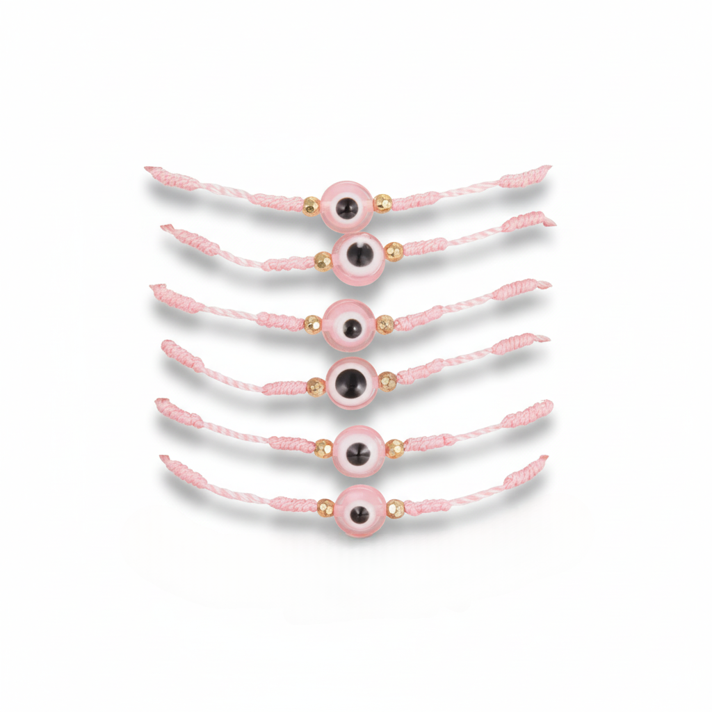 9 Color Options! 6Pcs/Set Handmade Turkish Lucky Evil Eye Bracelets Unisex 6 Pack