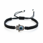 Vintage Handmade Woven Fatima Hamsa Hand Bracelet Men's Unisex Braided Turkish Evil Eye Bracelet