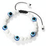 32 Styles To Choose From! Evil Eye Beaded Bracelets Natural Cat Eye Stone 6 8mm Opal Men Unisex Adjustable