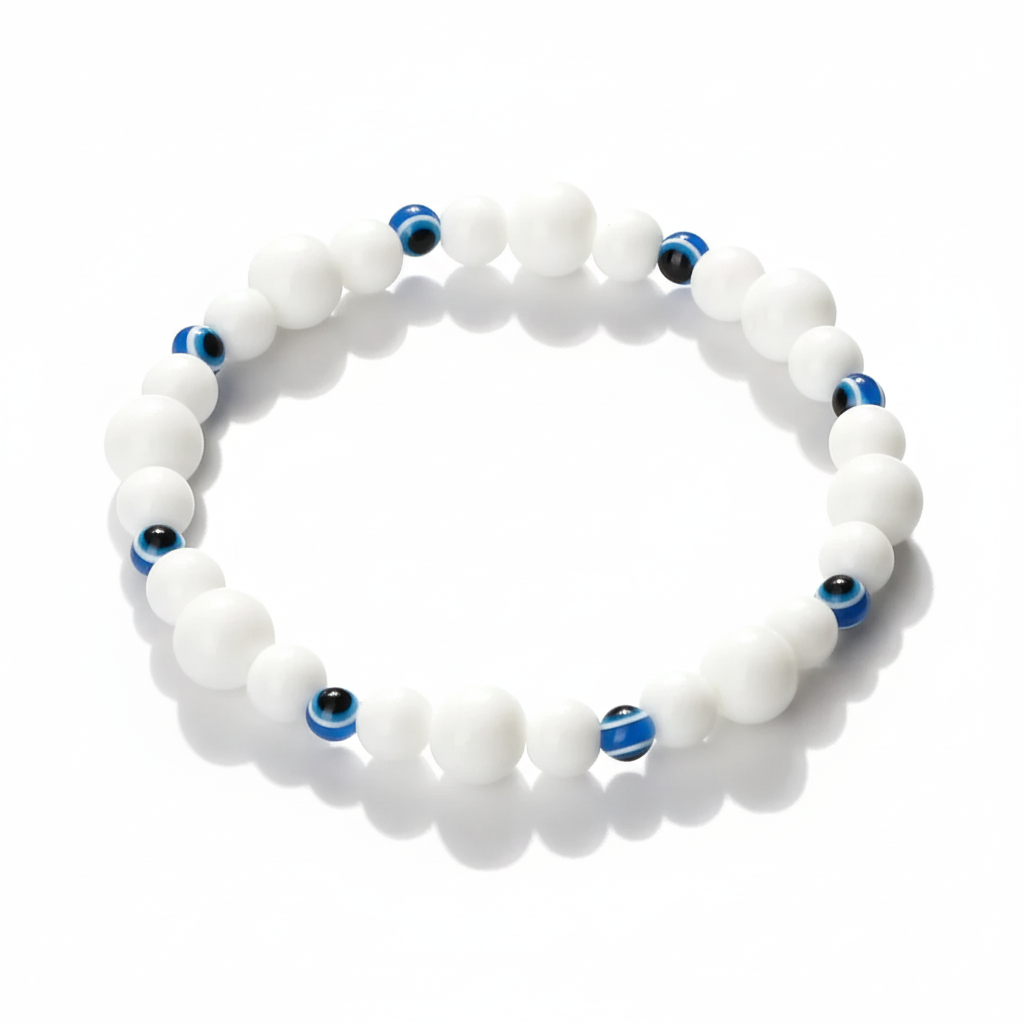 32 Styles To Choose From! Evil Eye Beaded Bracelets Natural Cat Eye Stone 6 8mm Opal Men Unisex Adjustable