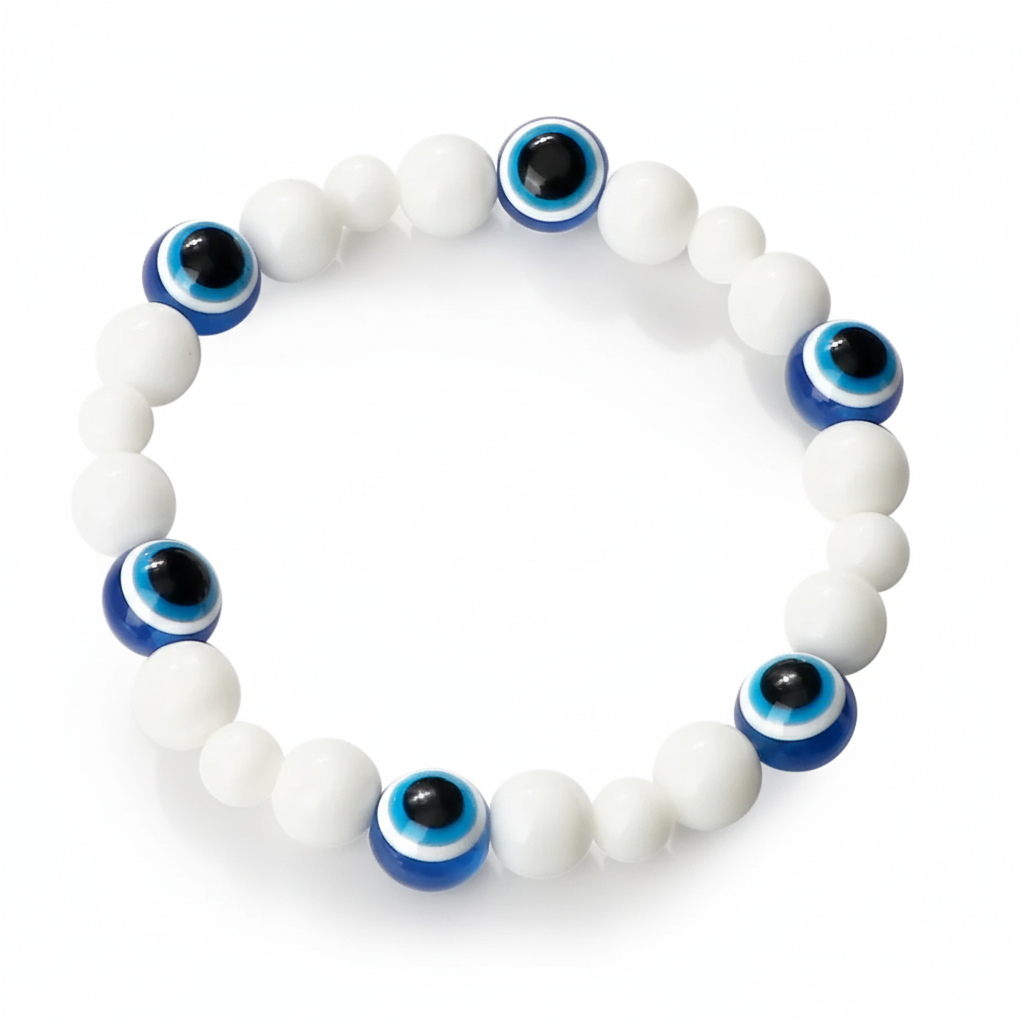 32 Styles To Choose From! Evil Eye Beaded Bracelets Natural Cat Eye Stone 6 8mm Opal Men Unisex Adjustable