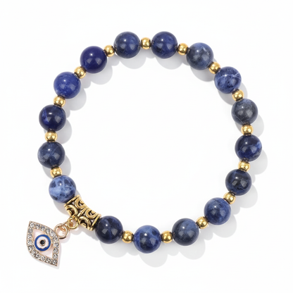 24 Color Options! 3 Size Options! Lucky Turkish Evil Eye Pendant Beads Bracelet Natural Stone With Card Charm Bangles Women