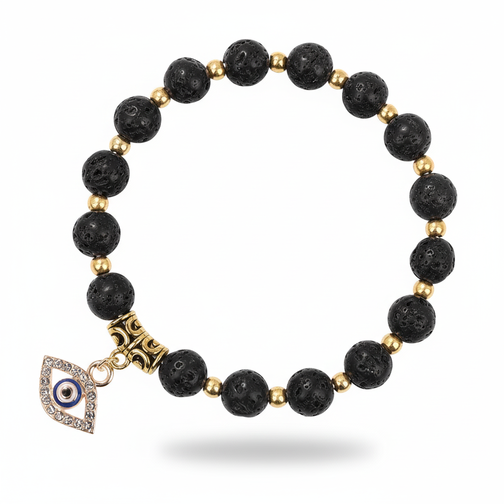 24 Color Options! 3 Size Options! Lucky Turkish Evil Eye Pendant Beads Bracelet Natural Stone With Card Charm Bangles Women